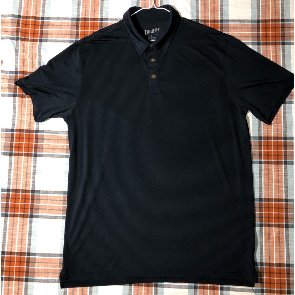 Duluth Mens Large Standard Fit Funk No Polo Shirt Navy